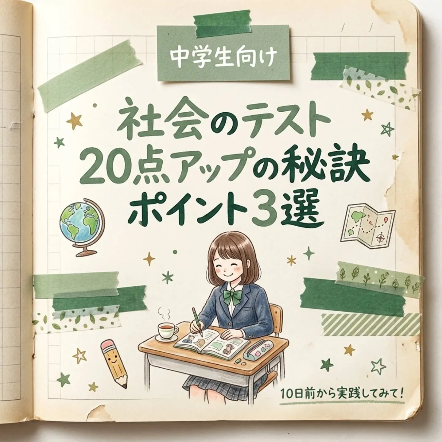 📚社会のテスト20点アップの秘訣✨